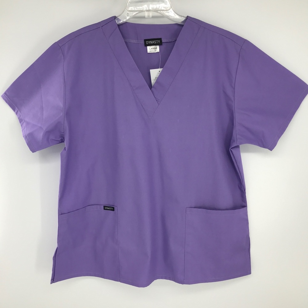 Lavender Top Scrub Medical Uniform V neck Large